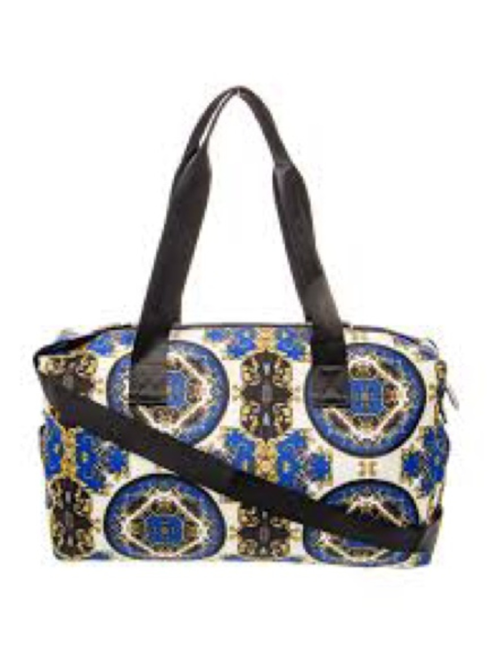 Alice + Olivia Blue Baroque Print Weekender Travel Tote Bag